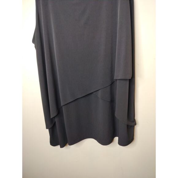 Susan Graver Liquid Knit Tank Tunic Asymmetric Hem - Picture 3 of 6